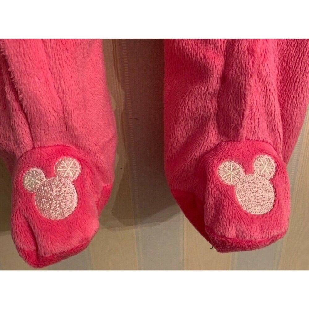 Minnie Mouse  Disney Baby 3-6M PINK Cotton Lined Convertible 2 Zip Snowsuit